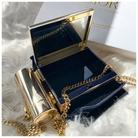 dior lipstick clutch bag gold|dior limited edition lipstick set.